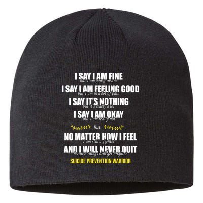 Suicide Prevention Awareness Warrior Quote Sustainable Beanie