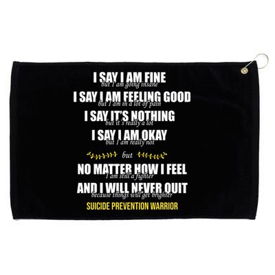 Suicide Prevention Awareness Warrior Quote Grommeted Golf Towel