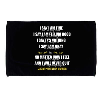 Suicide Prevention Awareness Warrior Quote Microfiber Hand Towel