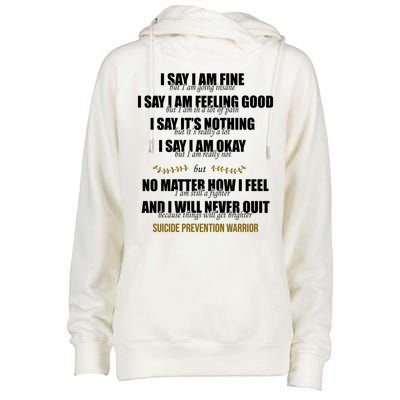 Suicide Prevention Awareness Warrior Quote Womens Funnel Neck Pullover Hood