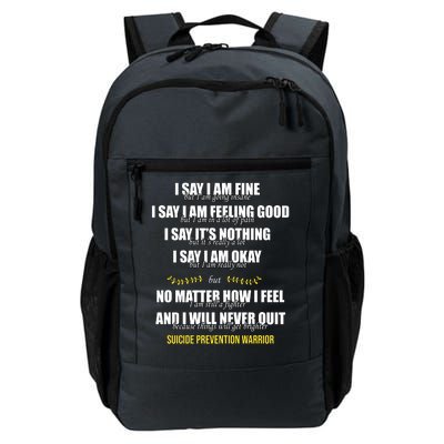 Suicide Prevention Awareness Warrior Quote Daily Commute Backpack