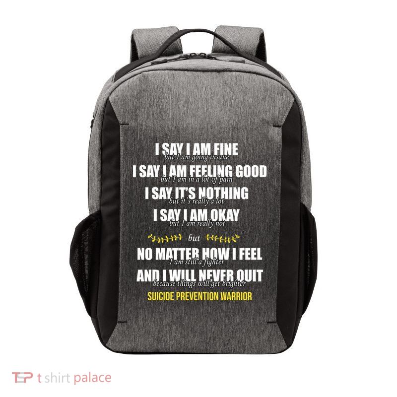 Suicide Prevention Awareness Warrior Quote Vector Backpack