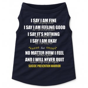 Suicide Prevention Awareness Warrior Quote Doggie Tank