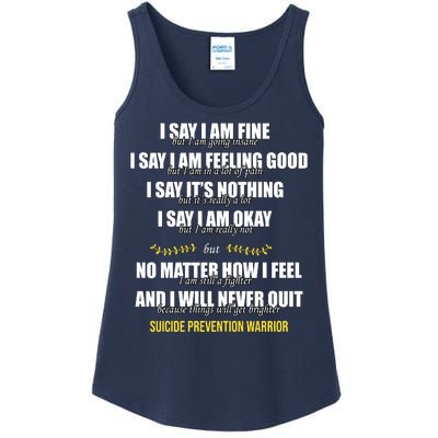 Suicide Prevention Awareness Warrior Quote Ladies Essential Tank