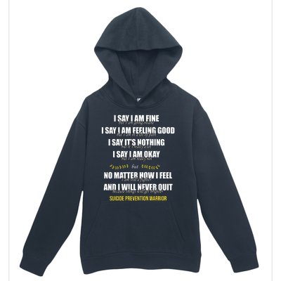 Suicide Prevention Awareness Warrior Quote Urban Pullover Hoodie