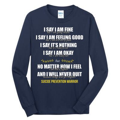 Suicide Prevention Awareness Warrior Quote Tall Long Sleeve T-Shirt