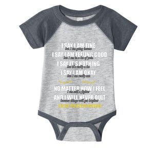 Suicide Prevention Awareness Warrior Quote Infant Baby Jersey Bodysuit