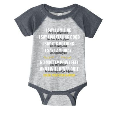 Suicide Prevention Awareness Warrior Quote Infant Baby Jersey Bodysuit