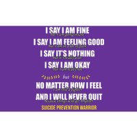 Suicide Prevention Awareness Warrior Quote Bumper Sticker