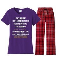 Suicide Prevention Awareness Warrior Quote Women's Flannel Pajama Set