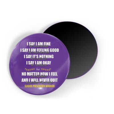 Suicide Prevention Awareness Warrior Quote Magnet