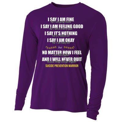 Suicide Prevention Awareness Warrior Quote Cooling Performance Long Sleeve Crew