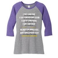 Suicide Prevention Awareness Warrior Quote Women's Tri-Blend 3/4-Sleeve Raglan Shirt