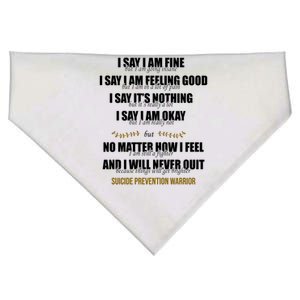 Suicide Prevention Awareness Warrior Quote USA-Made Doggie Bandana