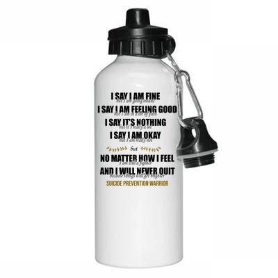 Suicide Prevention Awareness Warrior Quote Aluminum Water Bottle