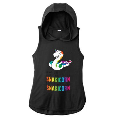 Snake Pet Always Be A Snakicorn Birthday Unicorn Snake Ladies PosiCharge Tri-Blend Wicking Draft Hoodie Tank