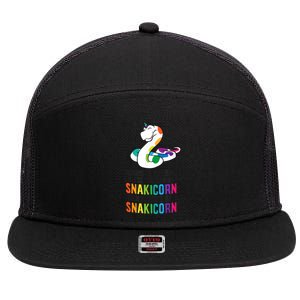 Snake Pet Always Be A Snakicorn Birthday Unicorn Snake 7 Panel Mesh Trucker Snapback Hat