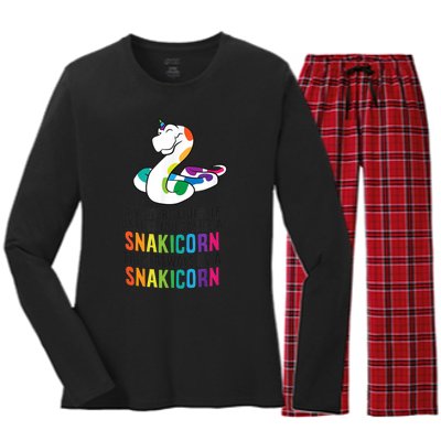 Snake Pet Always Be A Snakicorn Birthday Unicorn Snake Women's Long Sleeve Flannel Pajama Set 