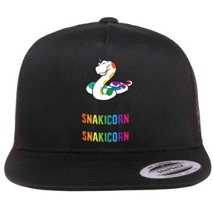 Snake Pet Always Be A Snakicorn Birthday Unicorn Snake Flat Bill Trucker Hat