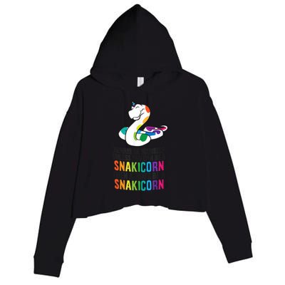 Snake Pet Always Be A Snakicorn Birthday Unicorn Snake Crop Fleece Hoodie