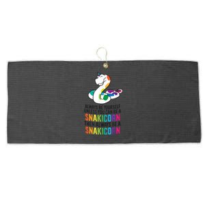 Snake Pet Always Be A Snakicorn Birthday Unicorn Snake Large Microfiber Waffle Golf Towel