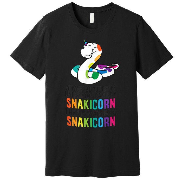 Snake Pet Always Be A Snakicorn Birthday Unicorn Snake Premium T-Shirt