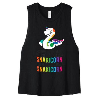 Snake Pet Always Be A Snakicorn Birthday Unicorn Snake Women's Racerback Cropped Tank