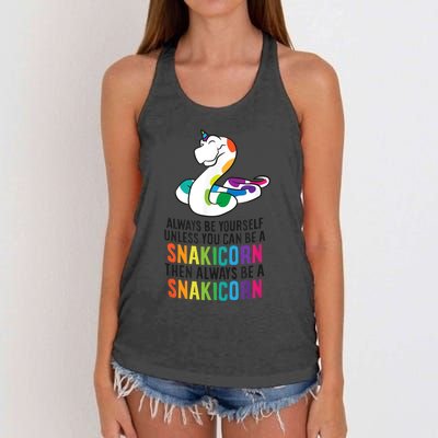 Snake Pet Always Be A Snakicorn Birthday Unicorn Snake Women's Knotted Racerback Tank