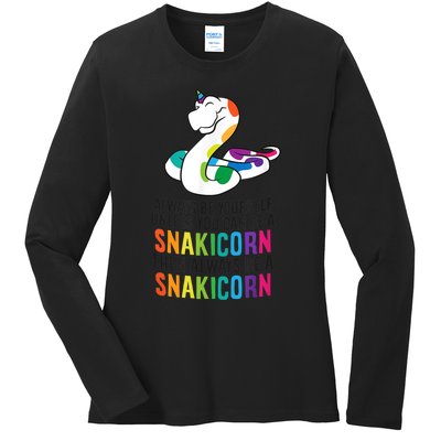 Snake Pet Always Be A Snakicorn Birthday Unicorn Snake Ladies Long Sleeve Shirt