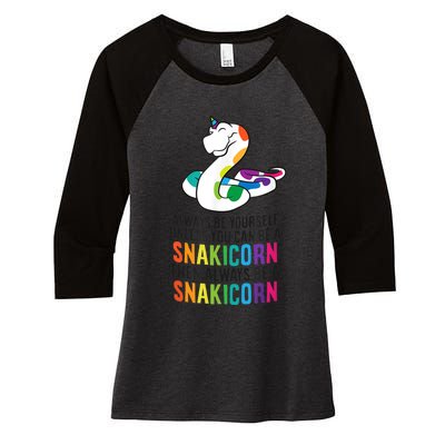 Snake Pet Always Be A Snakicorn Birthday Unicorn Snake Women's Tri-Blend 3/4-Sleeve Raglan Shirt