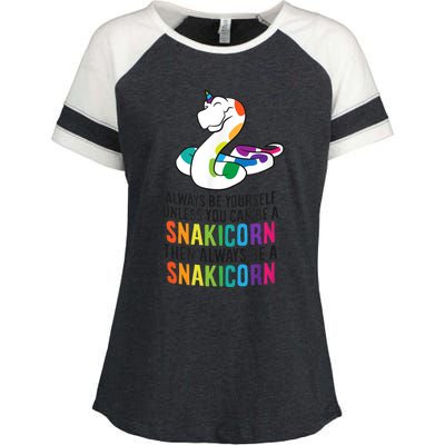 Snake Pet Always Be A Snakicorn Birthday Unicorn Snake Enza Ladies Jersey Colorblock Tee