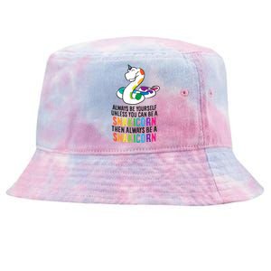 Snake Pet Always Be A Snakicorn Birthday Unicorn Snake Tie-Dyed Bucket Hat