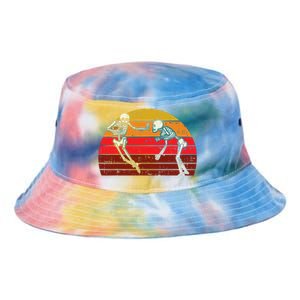 Skeleton Playin American Football Rugby Halloween Sport Tie Dye Newport Bucket Hat