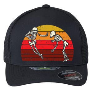 Skeleton Playin American Football Rugby Halloween Sport Flexfit Unipanel Trucker Cap