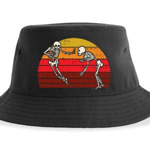 Skeleton Playin American Football Rugby Halloween Sport Sustainable Bucket Hat