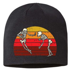 Skeleton Playin American Football Rugby Halloween Sport Sustainable Beanie