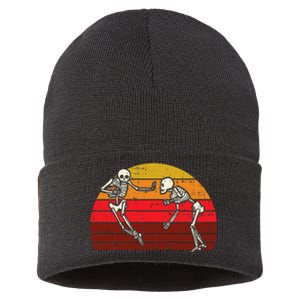 Skeleton Playin American Football Rugby Halloween Sport Sustainable Knit Beanie