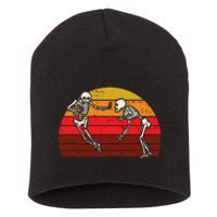 Skeleton Playin American Football Rugby Halloween Sport Short Acrylic Beanie