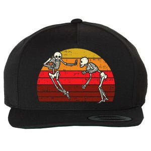 Skeleton Playin American Football Rugby Halloween Sport Wool Snapback Cap