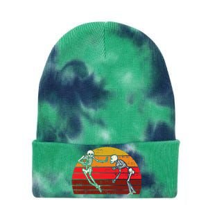 Skeleton Playin American Football Rugby Halloween Sport Tie Dye 12in Knit Beanie