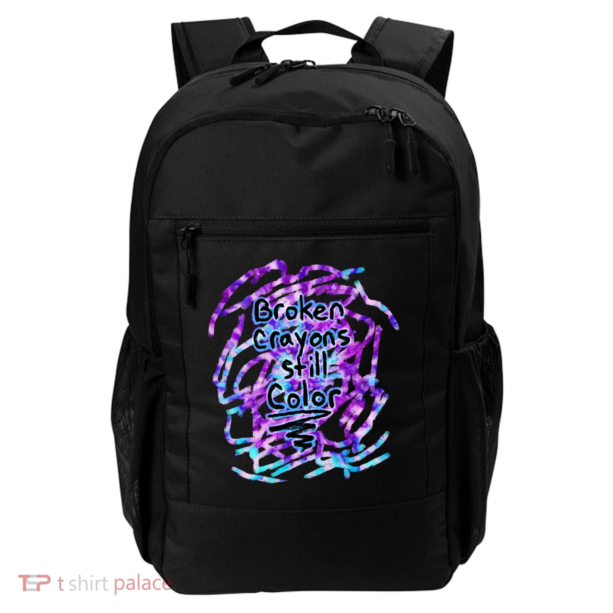 Suicide Prevention Awareness Broken Crayons Still Color Backpack