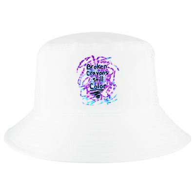 Suicide Prevention Awareness Broken Crayons Still Color Cool Comfort Performance Bucket Hat