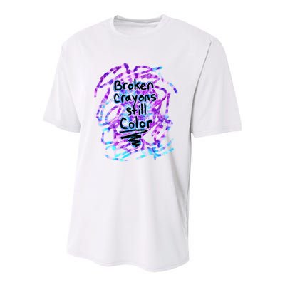 Suicide Prevention Awareness Broken Crayons Still Color Youth Performance Sprint T-Shirt