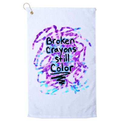 Suicide Prevention Awareness Broken Crayons Still Color Golf Towel