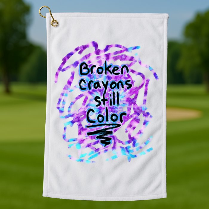 Suicide Prevention Awareness Broken Crayons Still Color Golf Towel