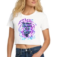 Suicide Prevention Awareness Broken Crayons Still Color Crop Top