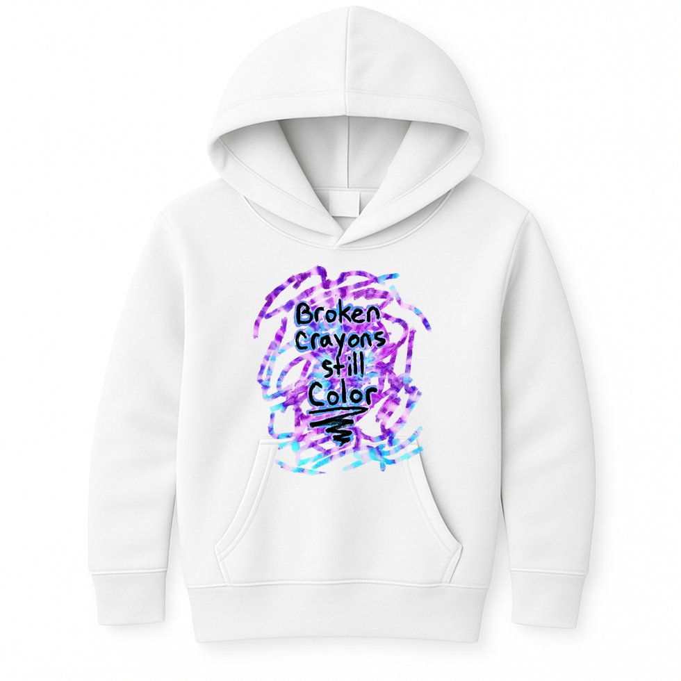 Suicide Prevention Awareness Broken Crayons Still Color Kids Hoodie