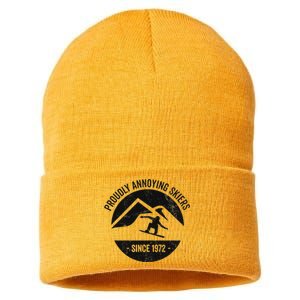 Snowboarding Proudly Annoying Skiers Sustainable Knit Beanie