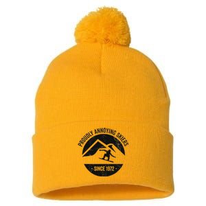 Snowboarding Proudly Annoying Skiers Pom Pom 12in Knit Beanie