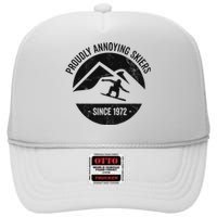 Snowboarding Proudly Annoying Skiers High Crown Mesh Back Trucker Hat